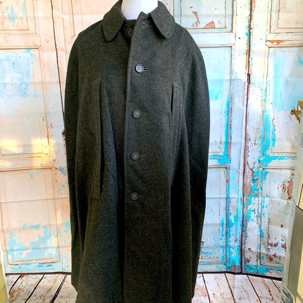 Frey vintage woolen cape coat charcoal gray